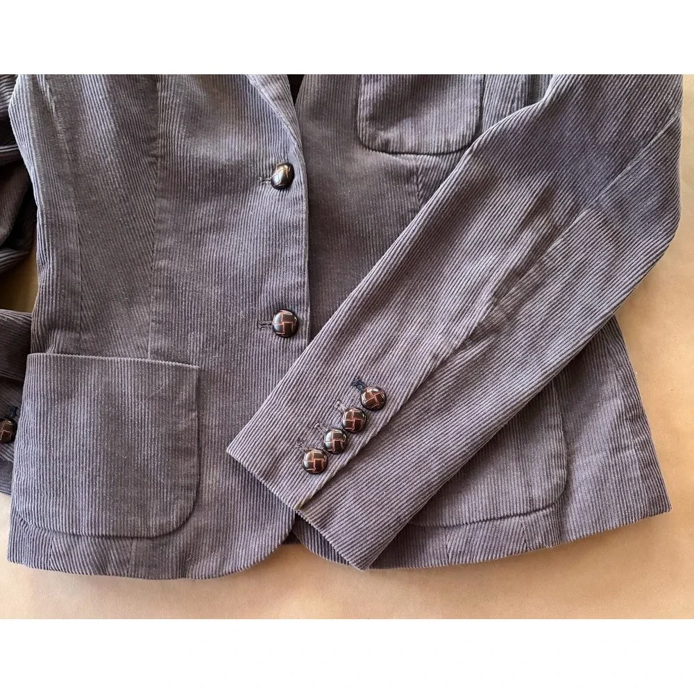 Boden Womens Corduroy Cord Purple Blazer Lined Buttons US 2/UK 6 Academia Preppy - Picture 8 of 13